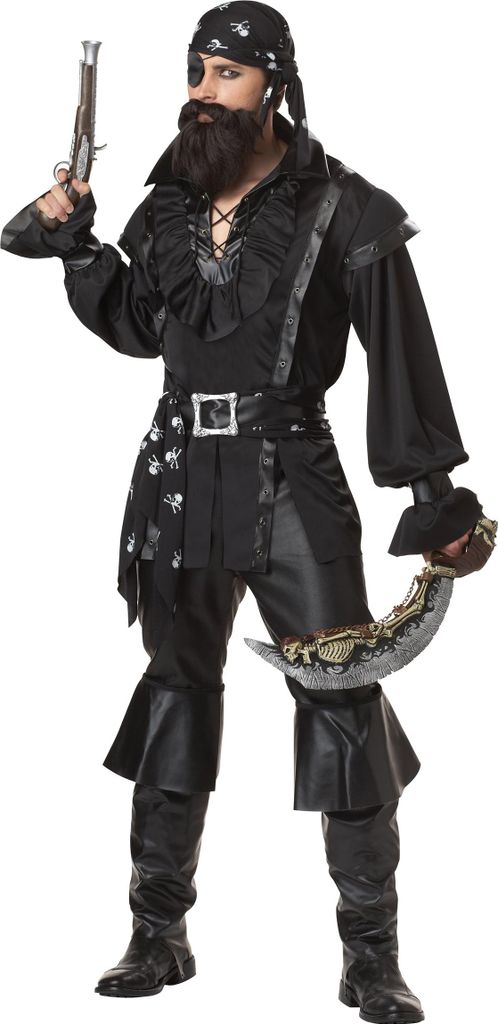 A man wearing a pirate costume.