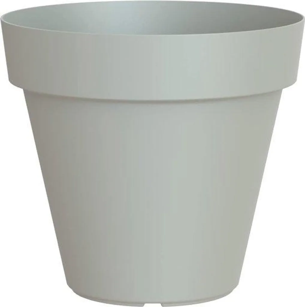 Grand bac à arbuste gris clair 50 cm - Pot plastique pour terrasse