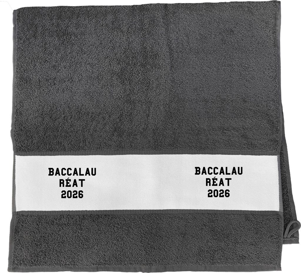 Huuraa Handtuch Baccalauréat 2026 Abschluss Frankreich 50x100cm Graphite Baumwolle Handtuch Geschenkidee