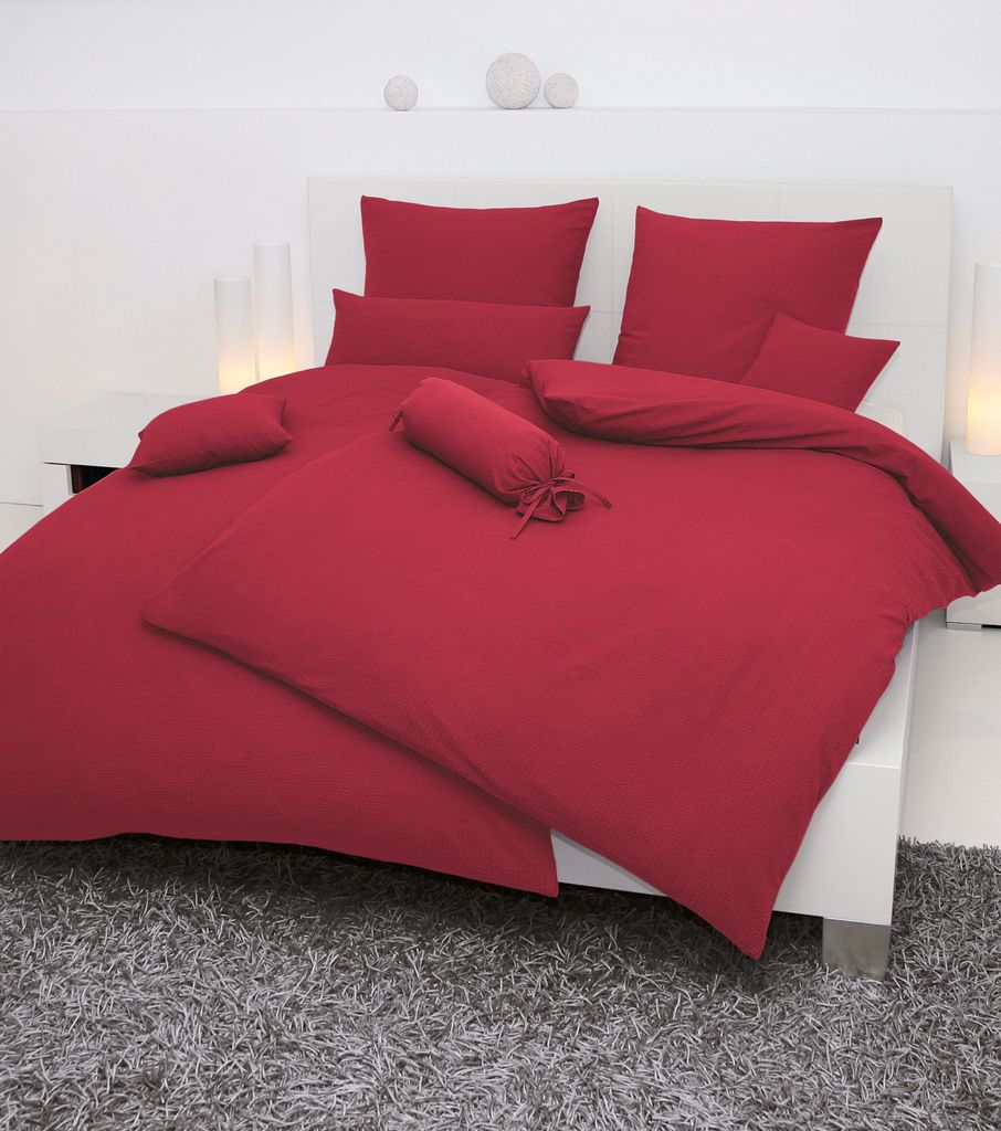 Janine Design Piano Bettwäsche-Garnitur Farbe burgund Größe Produktbild 