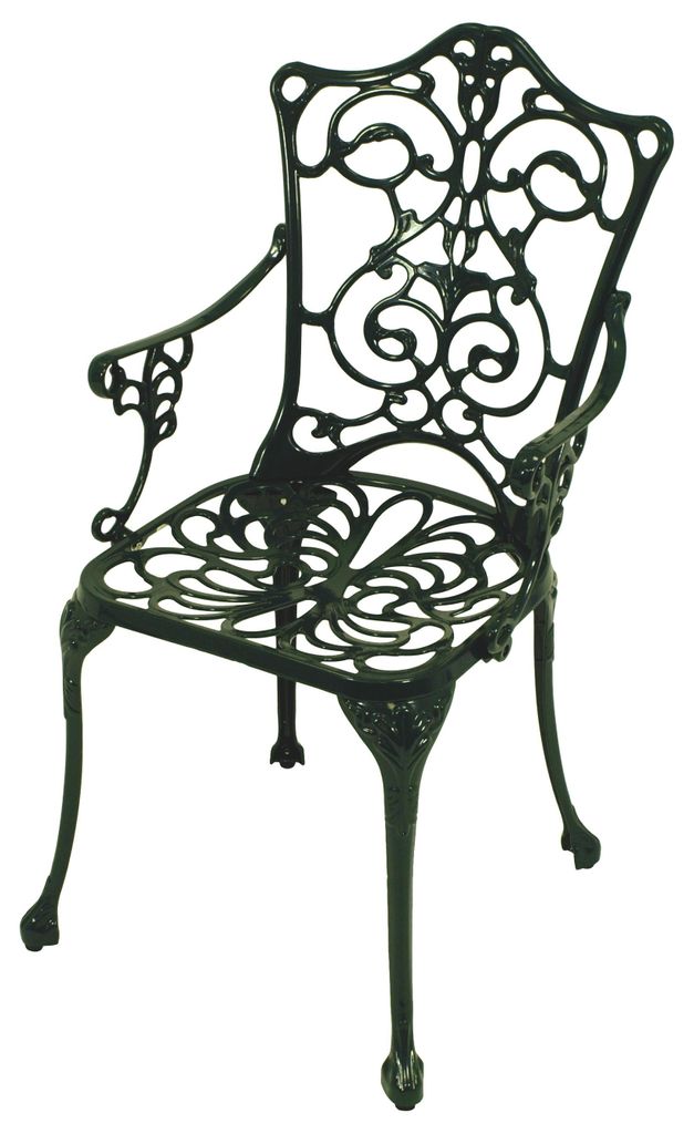 Sessel Jugendstil Aluguss dunkelgrün Produktbild 