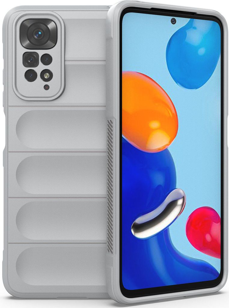Redmi Note 11S Hülle, Weich TPU Silikon Stossfest Anti-rutsch Schutzhülle für Xiaomi Redmi Note 11 / Note 11S Grau