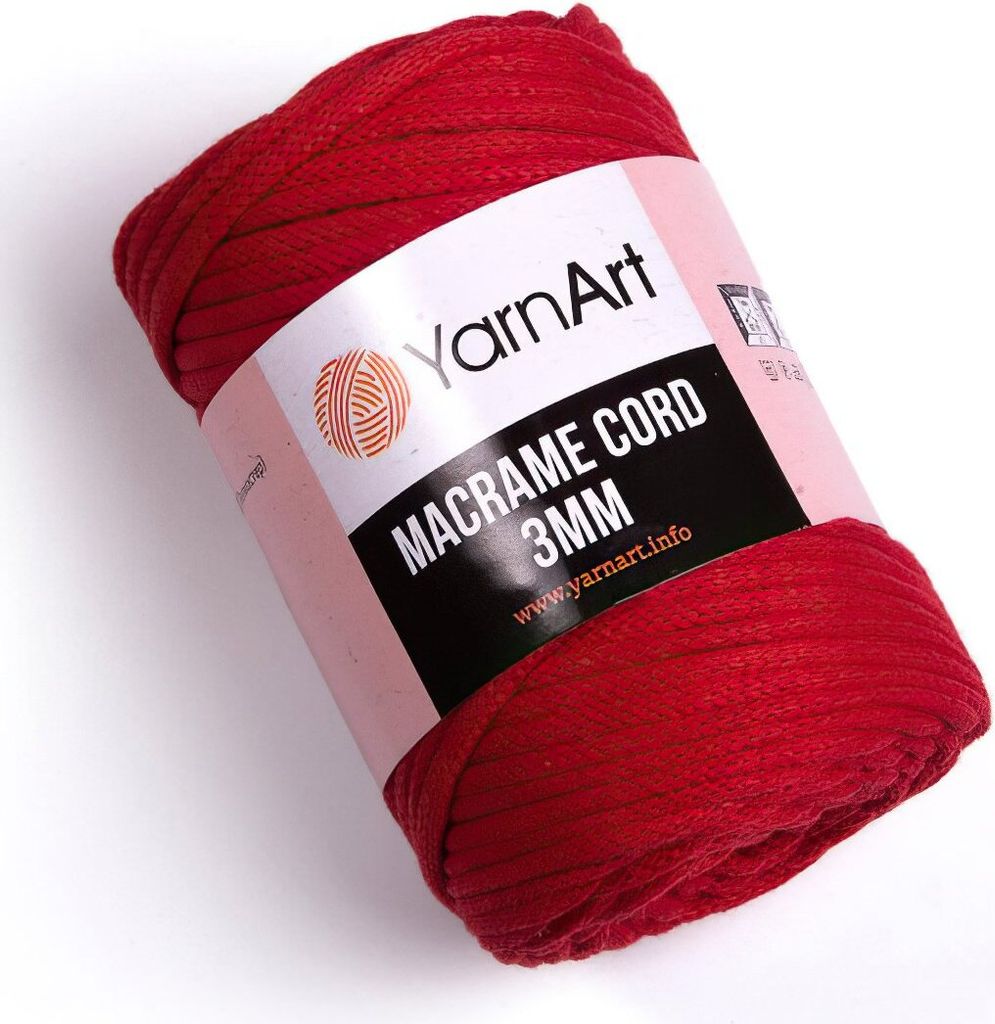 Yarn Art Macrame Cord 3 mm 85 m 773 Red Šňůra Obrázek produktu 