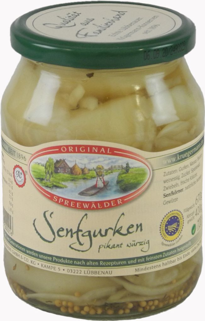 Krügermanns Original Spreewälder Senfgurken (720 ml Glas)