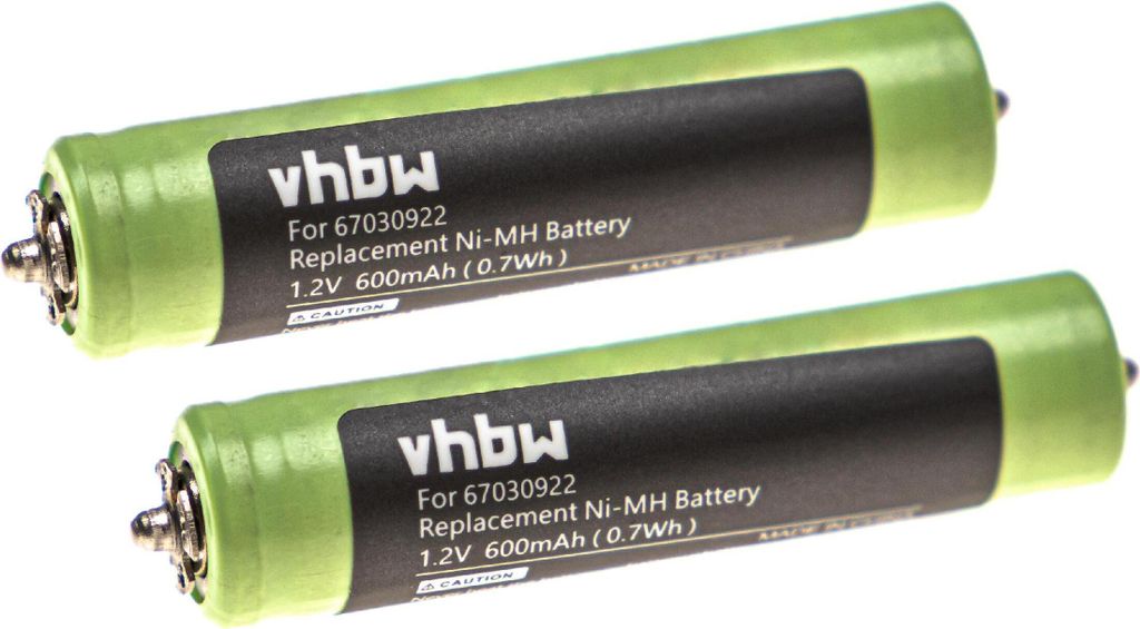 vhbw 2x Akku kompatibel mit Braun Series 3 300s, Series 3 301s, Series 3 310s, Series 1 190s-1 Rasierer (600 mAh, 1,2 V, NiMH)