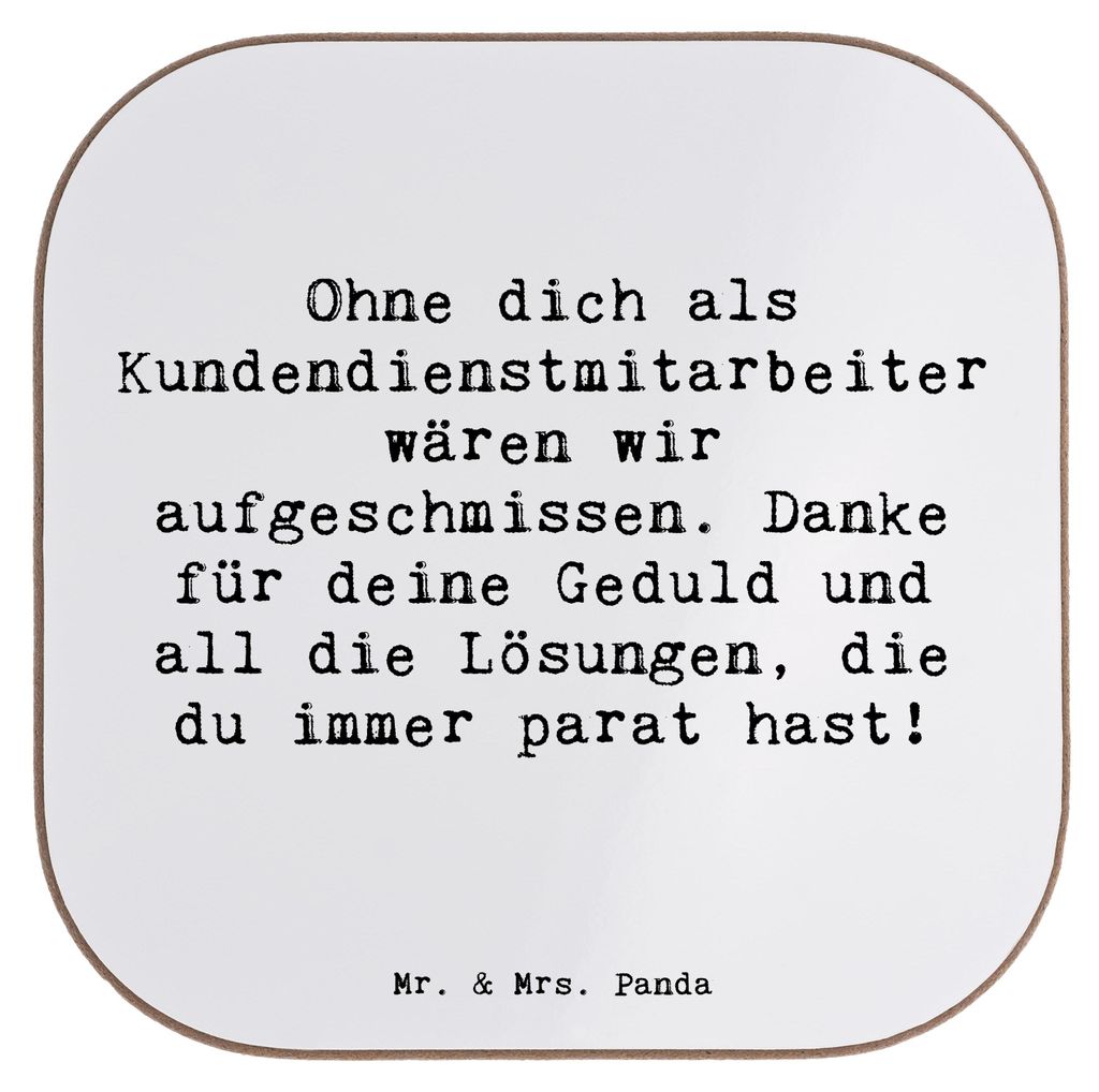 Mr. & Mrs. Panda Untersetzer für Gläser Spruch Kundendienstmitarbeiter Held - Weiß - Geschenk, gläseruntersetzer, Aufmerksamkeit, Bedanken, Tis...