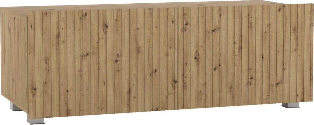 RAVIO TV Schrank Kolder 100 cm Kompakter RTV Schrank mit geriffelte Fronten hängend oder stehend TV-Lowboard (Artisan Eiche)