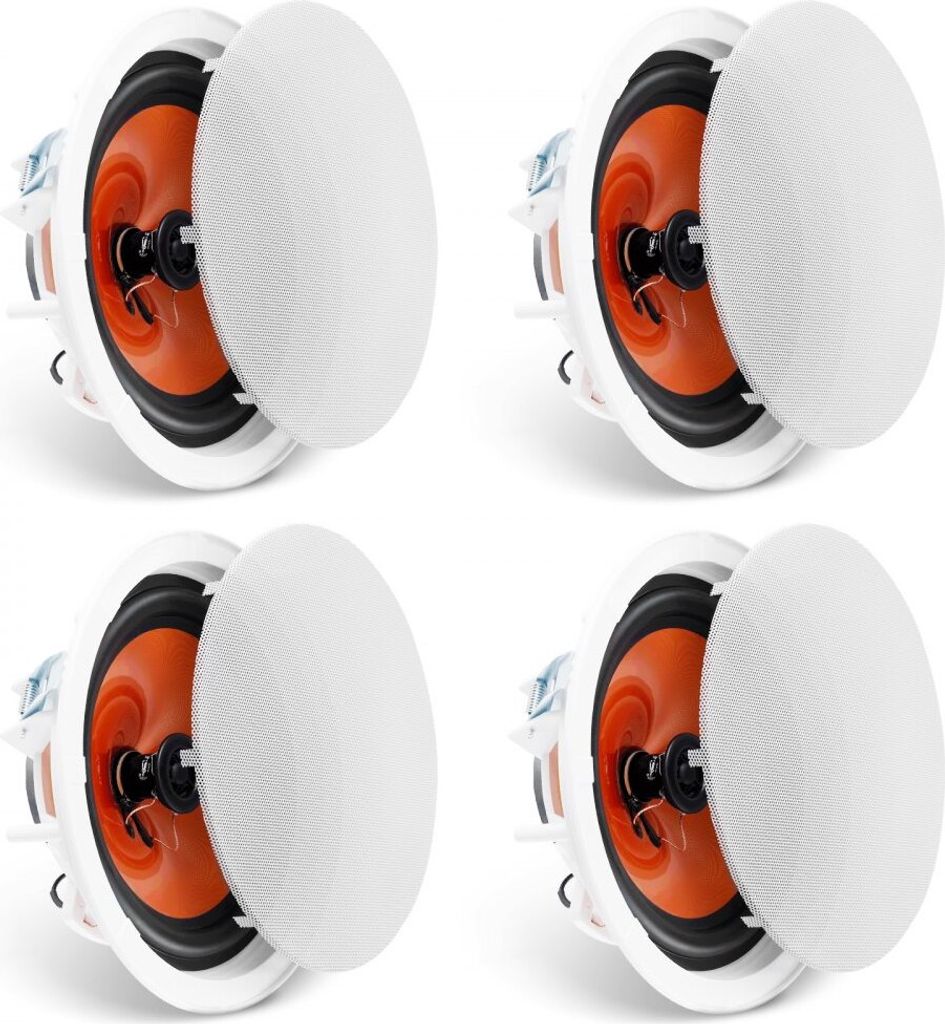 Deckenlautsprecher 4er-Set - Einbaulautsprecher 100W - 20cm - Hochleistungslautsprecher für Heimkino und Musiksysteme