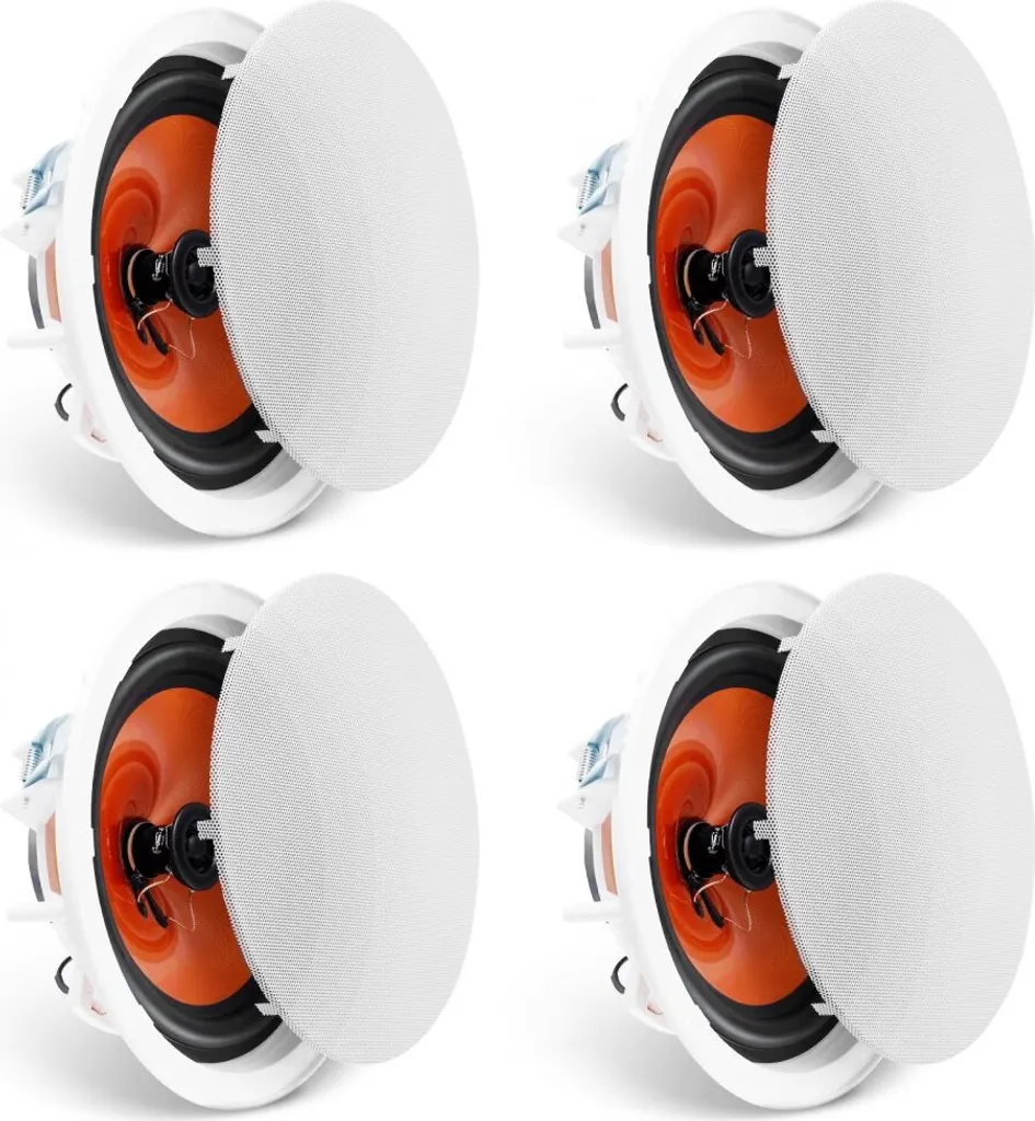 Kit 4 Altoparlanti Soffitto 100W 8" per Cartongesso e Home Theater
