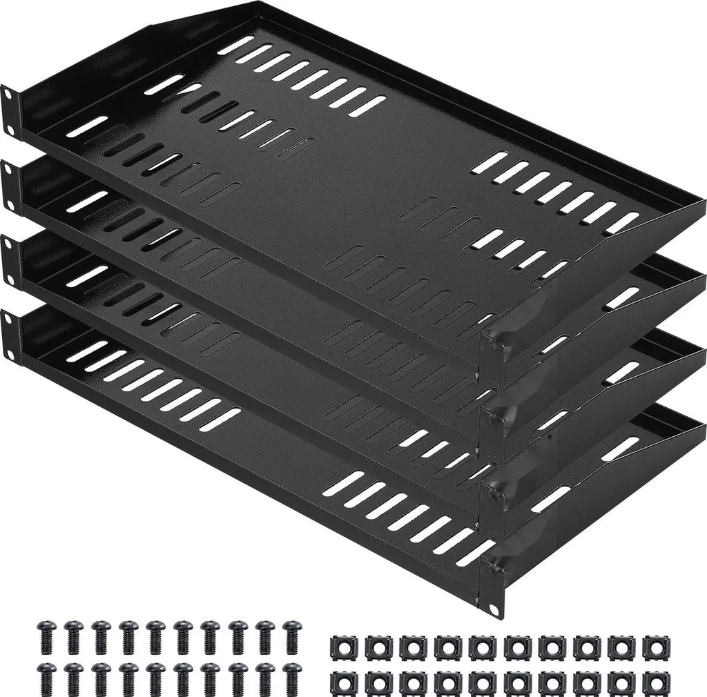 Étagère pour Baie de Brassage 19'' - Montage Mural et Rack - Pack de 4 Unités
