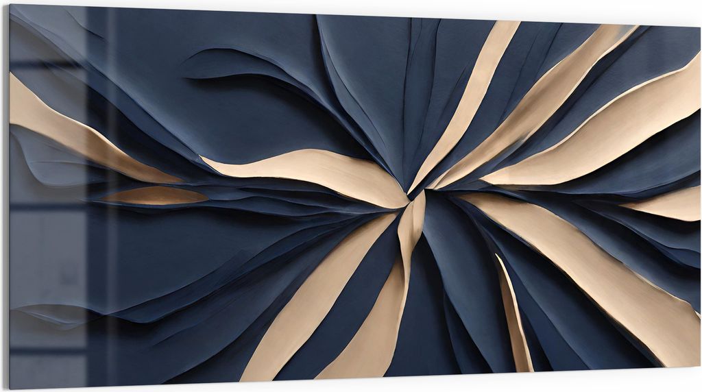 DEQORI Glasbild Acryl 100x50 cm 'Geometrie des Luxus' Wandbild Bild modern Deko