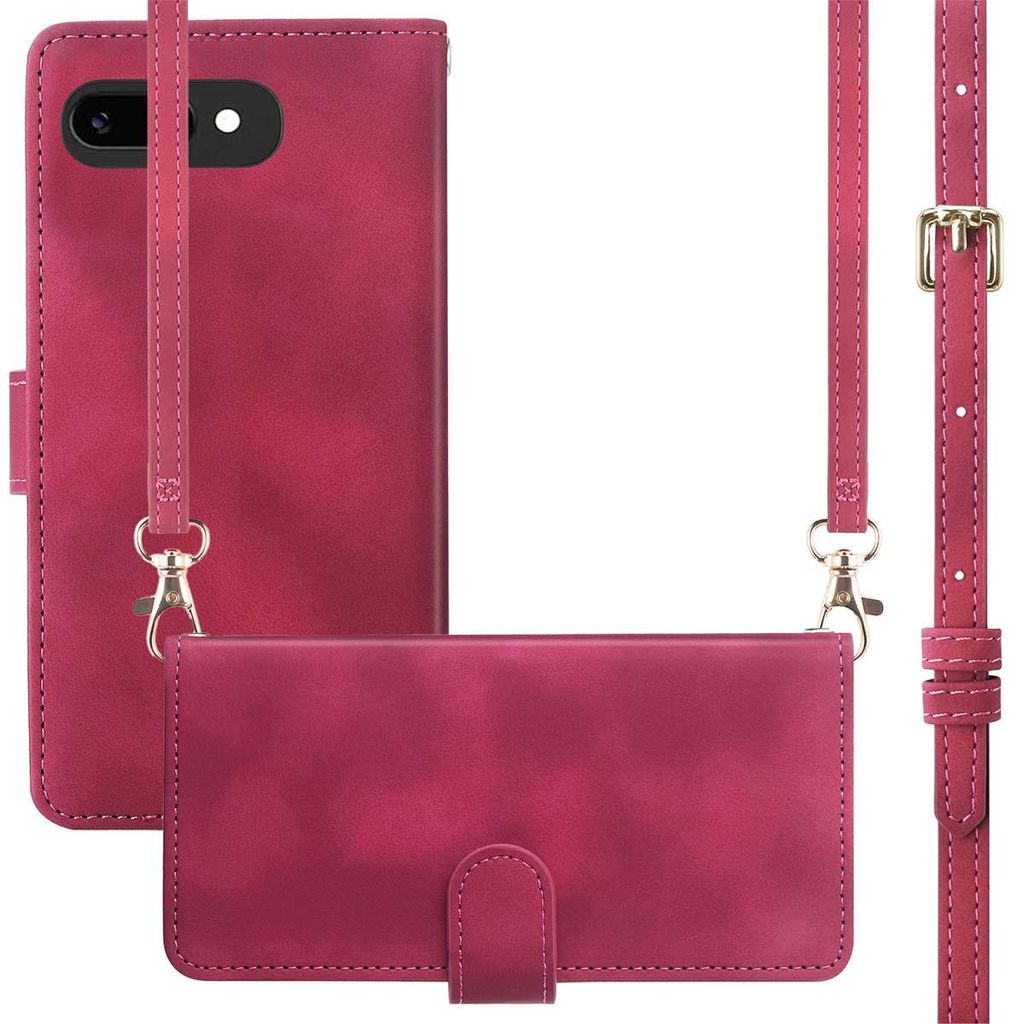 Funda Tipo Libro con Cuerda para Google Pixel 9A - Rojo Imagen del producto 