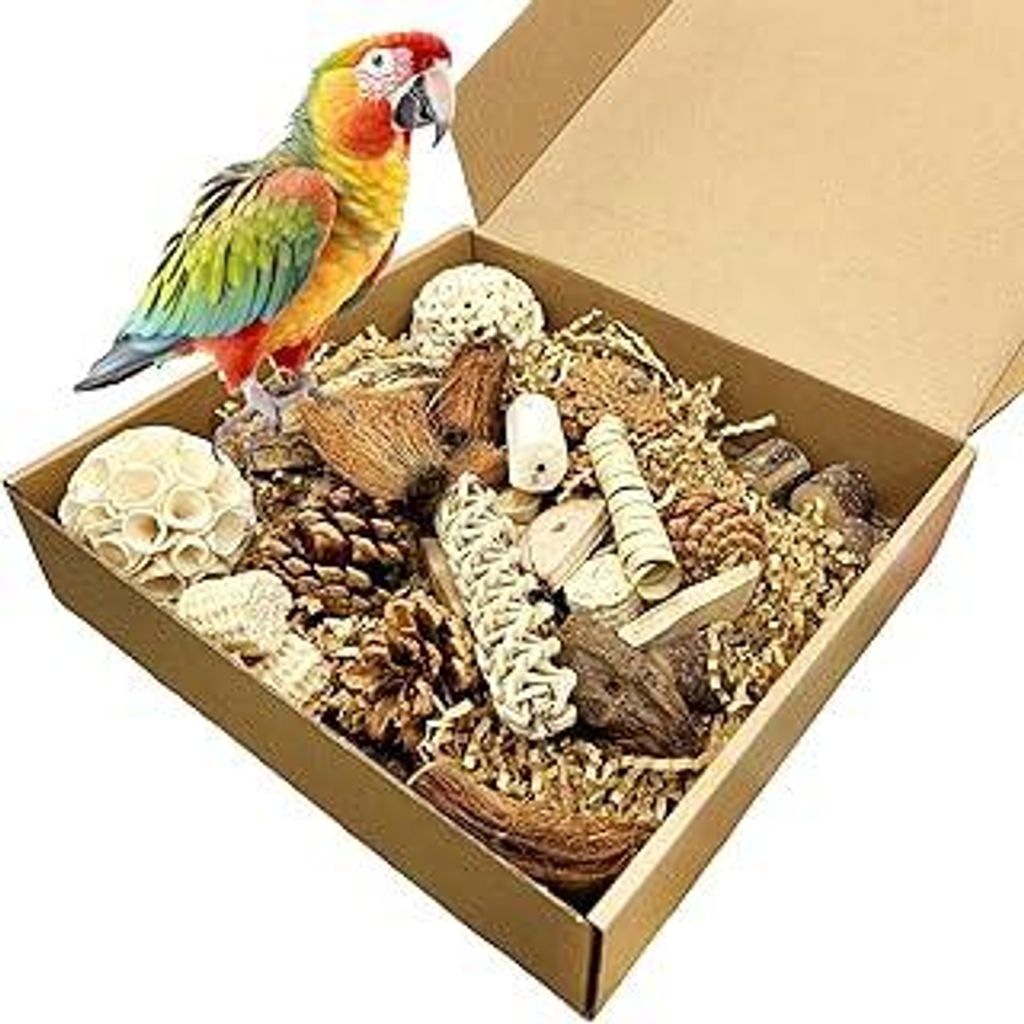 Vogelspielzeug, Papageienspielzeug, Papagei Kauspielzeug, Kaubare Vogel Spielzeug, Vogelkäfig Zubehör, Wellensittich Zubehör, Geeignet für Nymp...