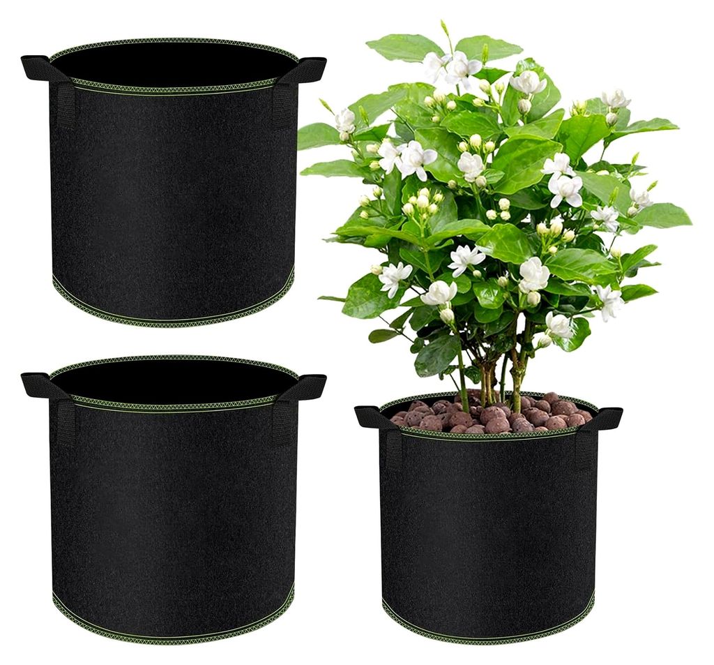 2 Stück 40L Pflanzsack, Vliesstoff Pflanztasche mit Griffen für Kartoffeln, Tomaten und Erdbeeren, für Balkon, Terrasse, Gewächshaus und Garten...