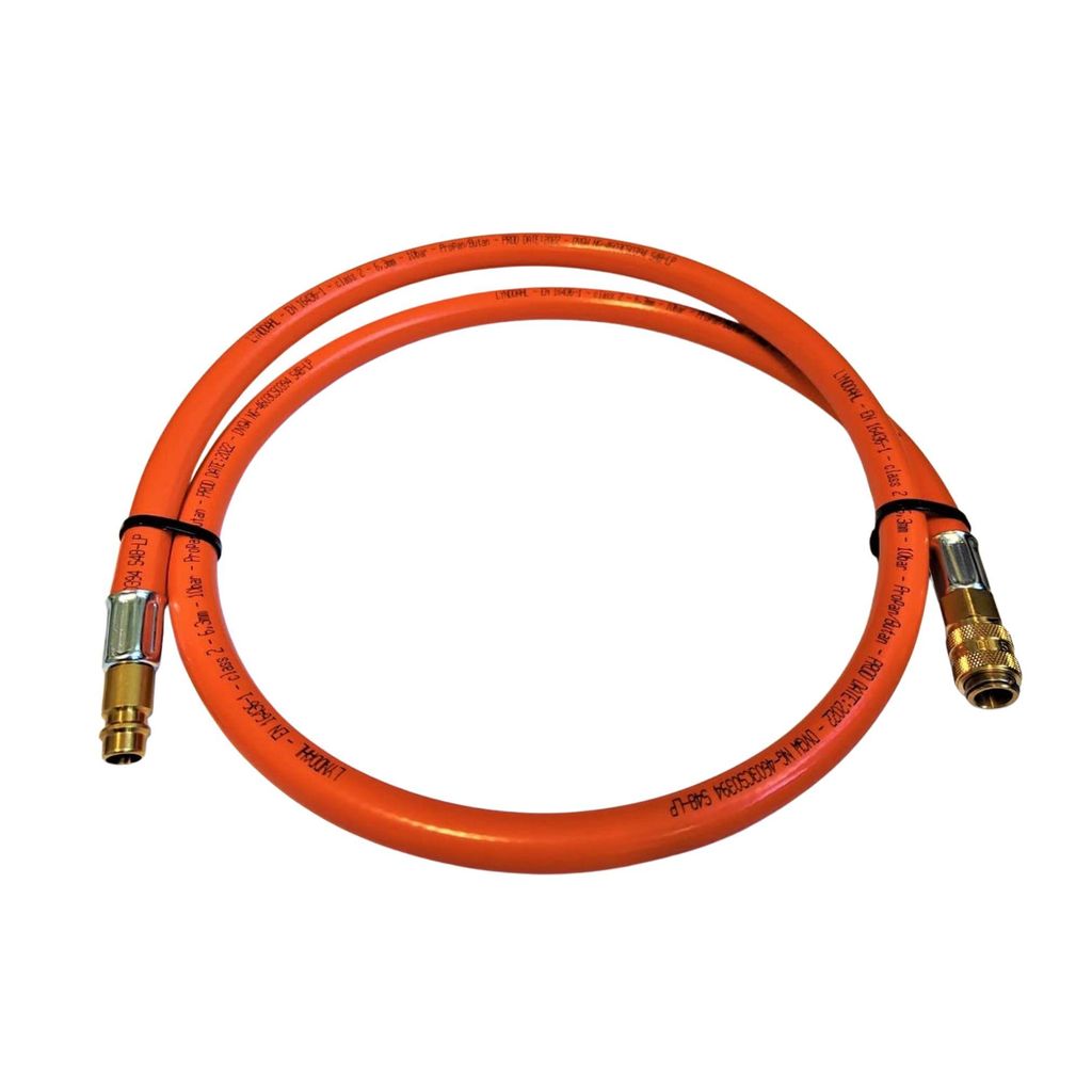 Zatechs Propan-Butan Gasschlauch mit Schnellkupplung 3m 20 bar Ø6.3mm RQS DN5 Typ 21 Muffe x 12 mm Stecker Wohnmobil Kocher Brenner