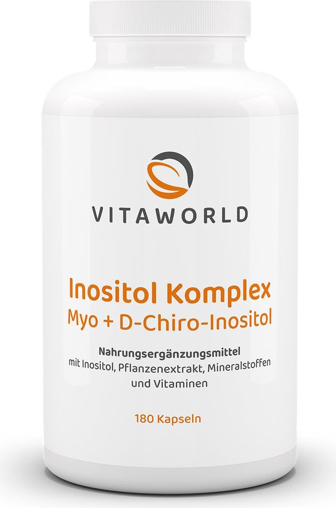 Vitaworld Inositol Komplex | 180 Kapseln | Myo- & D-Chiro-Inositol | Vitamine, Mineralstoffe & Pflanzenextrakte | vegan