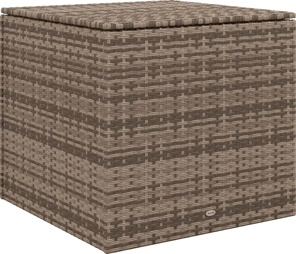 Coffre de rangement avec vérins automatiques - Résine sable 75x75 cm