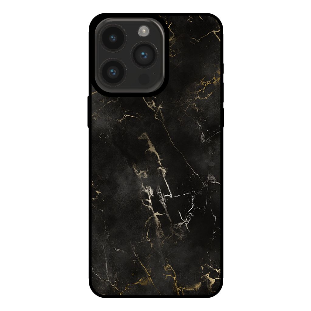Smartphonica Handyhülle für iPhone 14 Pro Max mit Marmordruck - TPU-Hülle mit Marmordesign - Schwarz
