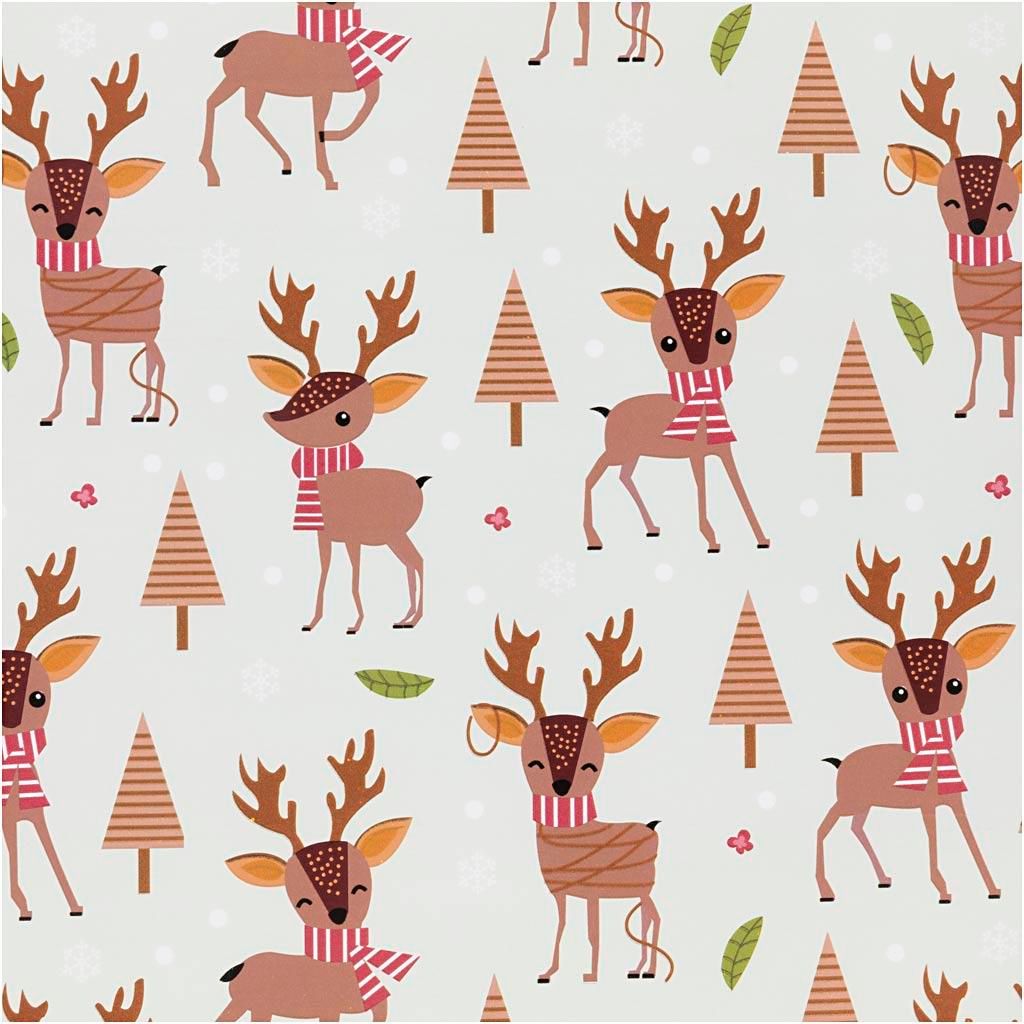 Creativ Company Geschenkpapier, Bambi, B: 50 cm, 80 gr, Eisblau, 100 m 1 Rolle