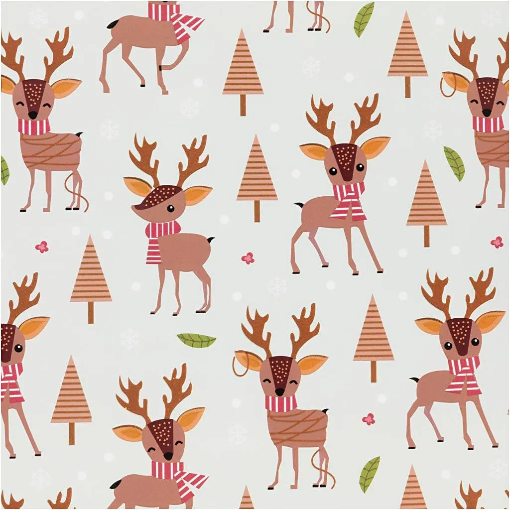 Papier cadeau enfant Bambi bleu glacier pour emballages de Noël 100m