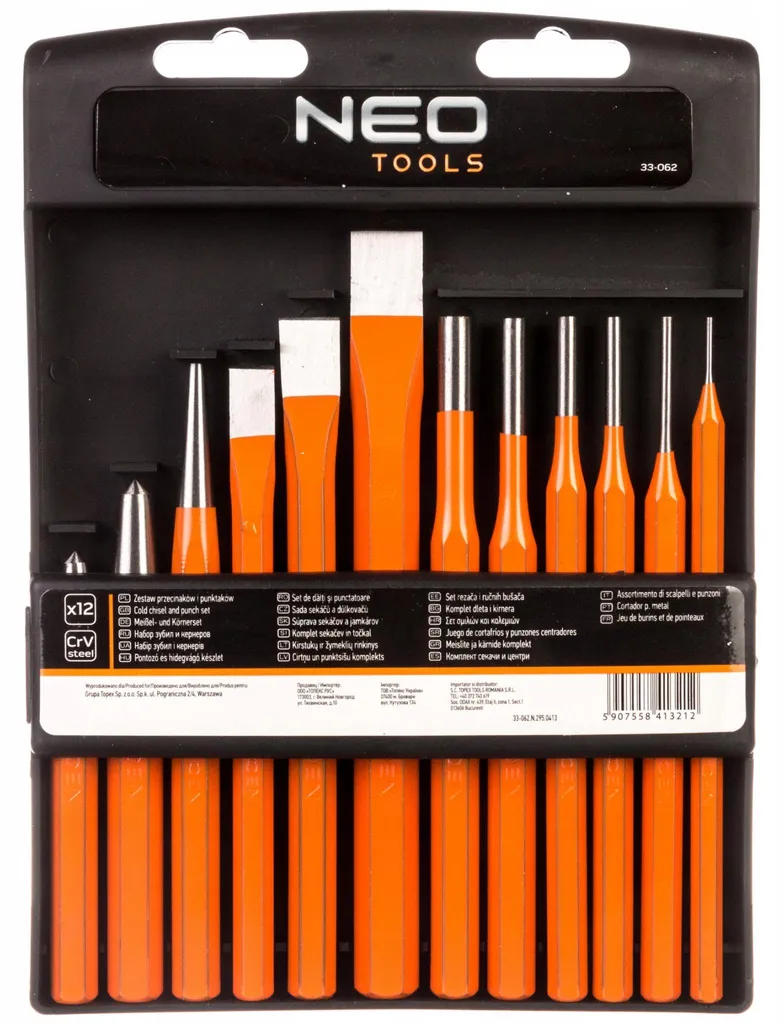 Set de forets et burins NEO TOOLS 12 pcs en chrome-vanadium durable - 7