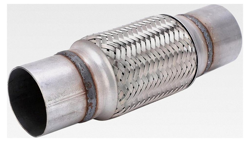 Flexrohr 60mm Halterung, Auspuff Flexrohr, Flexrohr Auspuff 2,5 x 10 Zoll Edelstahl Gewelltes Flexibles Verbindungsrohr für Pkw-Lkw