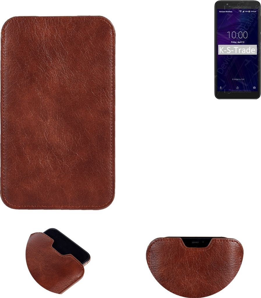 K-S-Trade Schutzhülle Handyhülle kompatibel mit Alcatel Avalon V Handytasche Kunstleder Sleeve in braun
