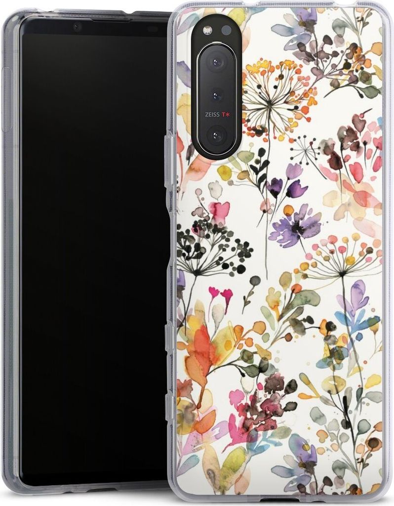 DeinDesign Handyhülle für Sony Xperia 5 II Silikon Hülle Case Smartphone Schutzhülle Blume Muster Pastell