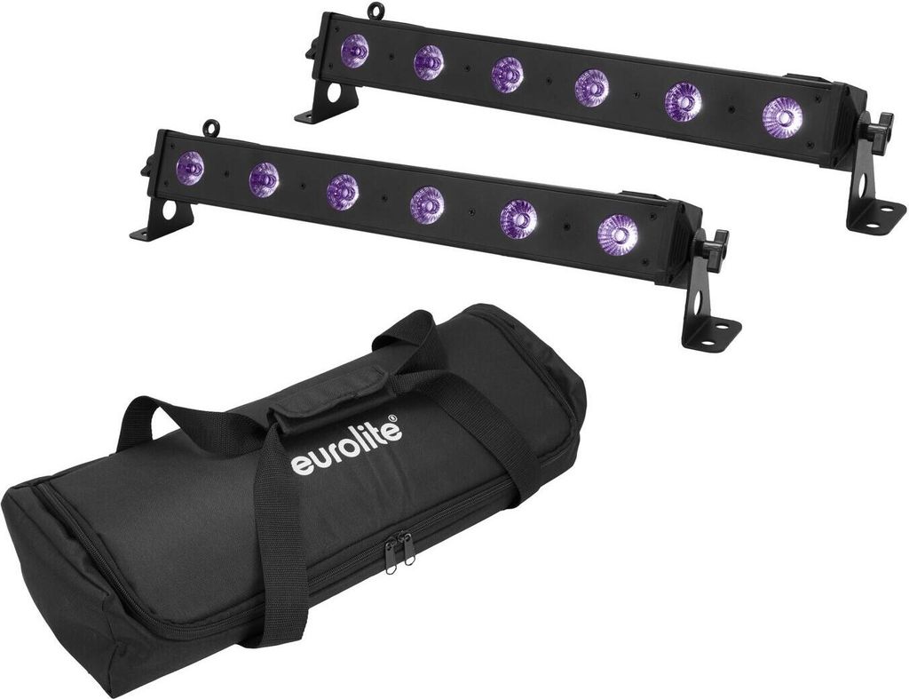 EUROLITE Set 2x LED BAR-6 UV Leiste + Soft-Bag