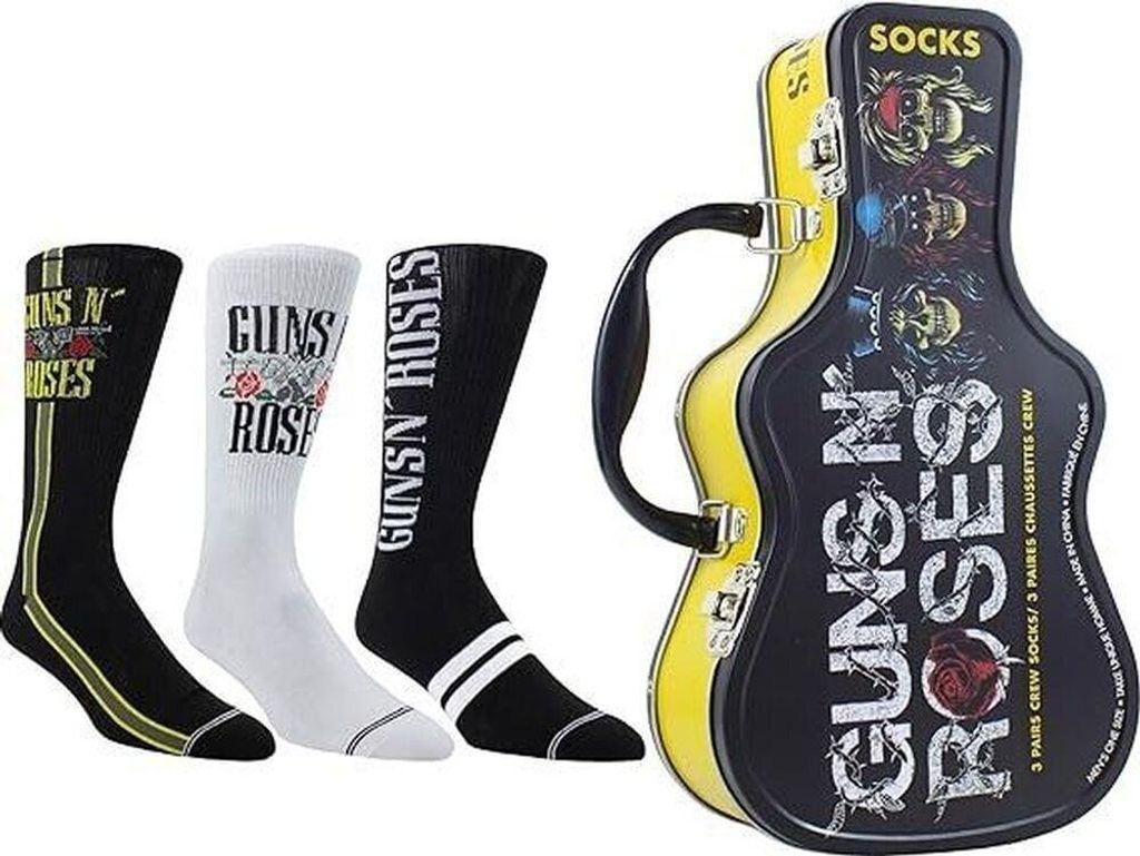 Guns N' Roses Socks 3 Pack In Guitar Tin One Size Socken Produktbild 