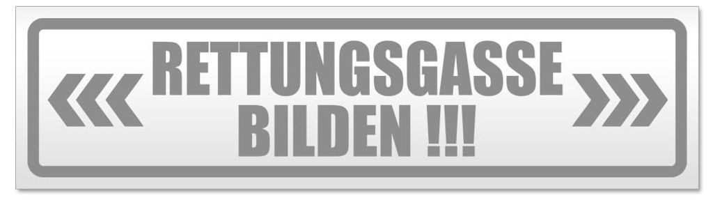 Kiwistar - Autoaufkleber - Grau - 60 x 16 cm - Rettungsgasse bilden - Hinweis Aufkleber Sticker für Auto, Kfz, Fahrrad, PKW, LKW