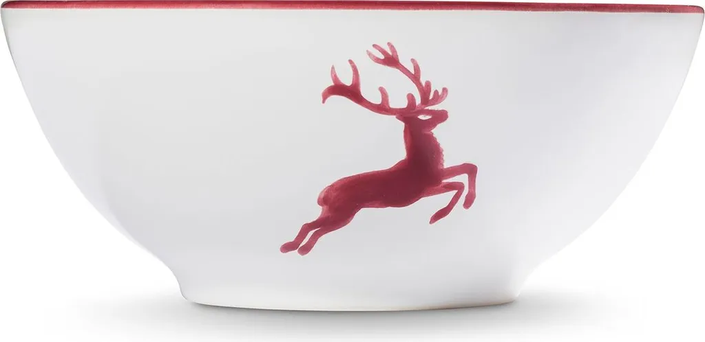 Bol de service motif cerf bordeaux Gmundner Keramik de 17 cm de diamètre