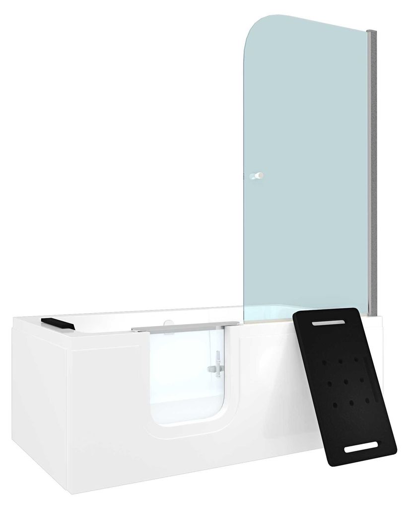 Seniorendusche und Sitzwanne Kombination Wanne mit Tür S15D-L-EC 160x85x215cm MIT 2K Scheiben Versiegelung