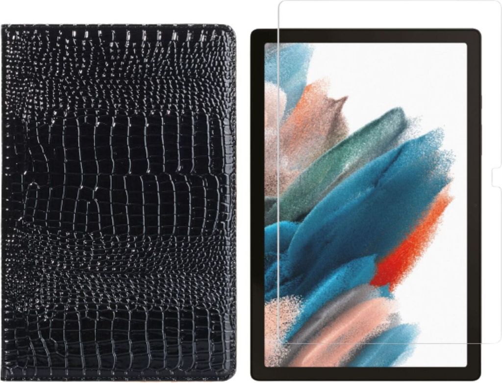2in1 Set für Samsung Galaxy Tab A8 SM-X200 X205 10.5 Zoll Tablet mit Smartcover + Schutzglas mit Auto Sleep/Wake Magnetverschluss Hülle