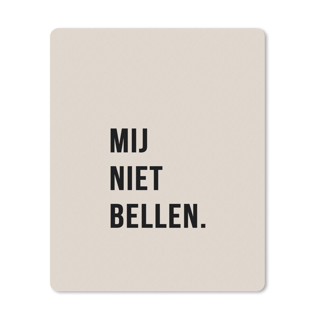 MuchoWow Mauspad Mousepad Zitate - Sprichwörter - Ruf mich nicht an. - Beige - Schwarz 19x23 cm - Mousepads - Maus Mat - Pad - Mausunterlage - M...