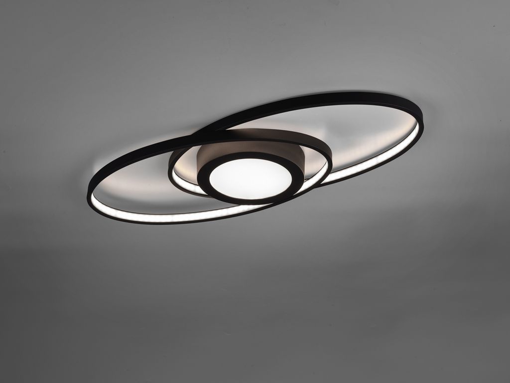 Plafoniera LED puristica ad anello GALAXY nero opaco con Immagine del prodotto 