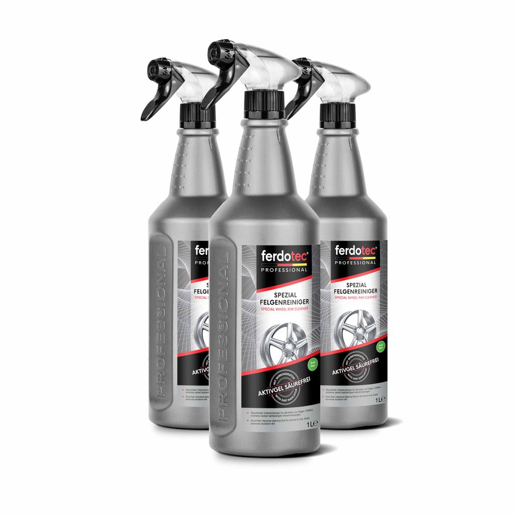 ferdotec säurefreier Felgenreiniger mit Farbindikator 3 x 1.000 ml