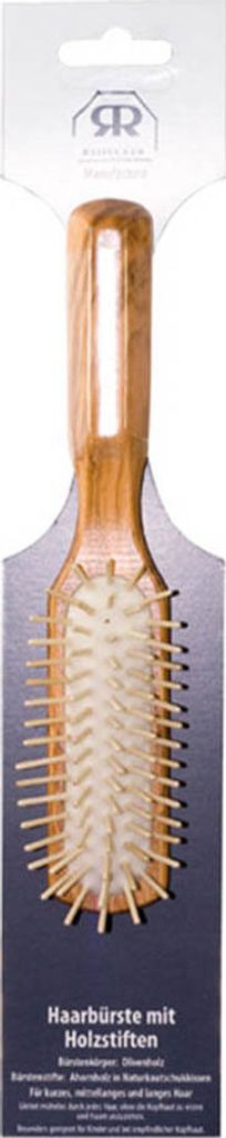 Redecker Haarbürste aus Olivenholz mit extrem harten Hainbuchenholzstiften, 20,5 cm, 5 Reihen