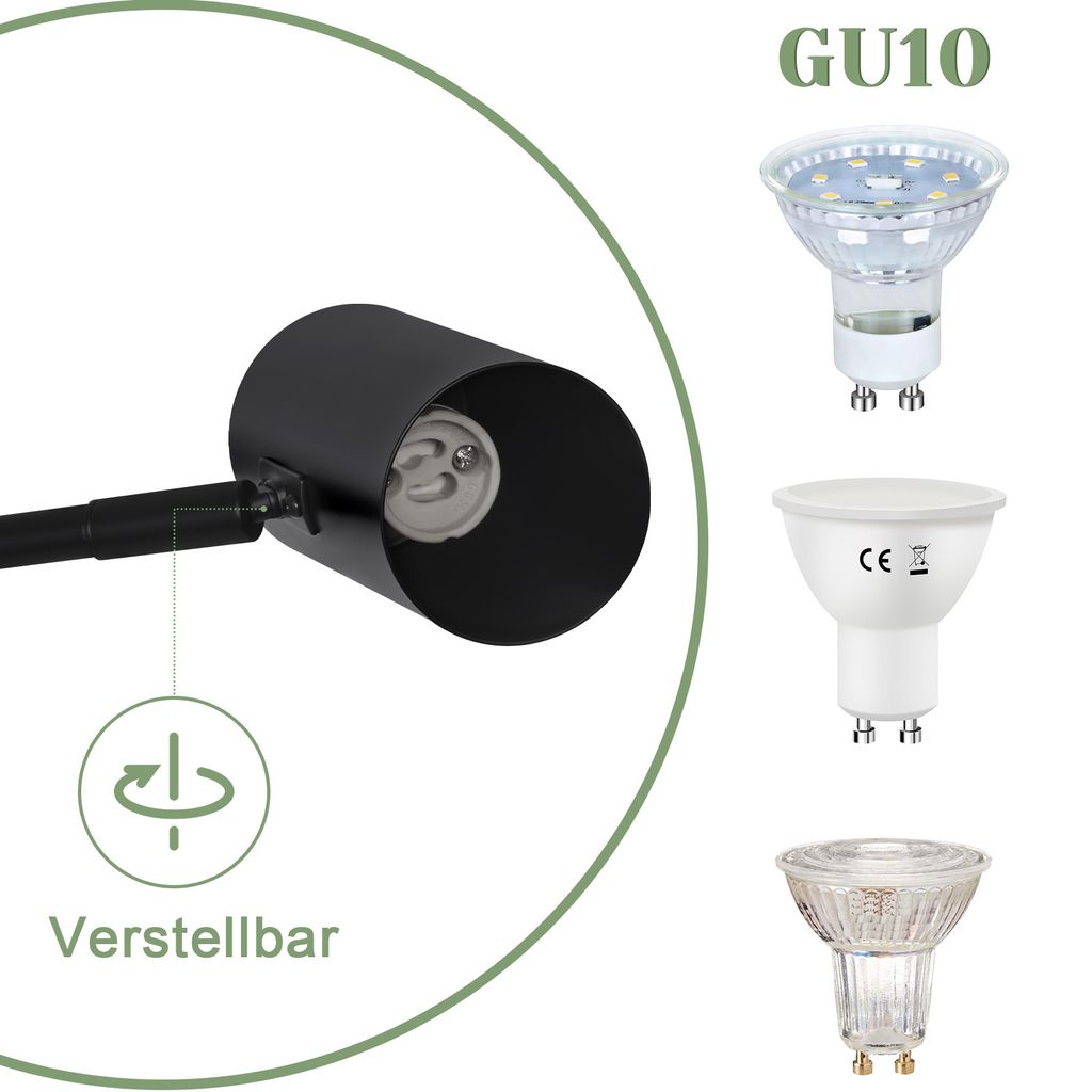 ZMH Wandleuchte Innen Schwarz Wandlampe Vintage Produktbild 3