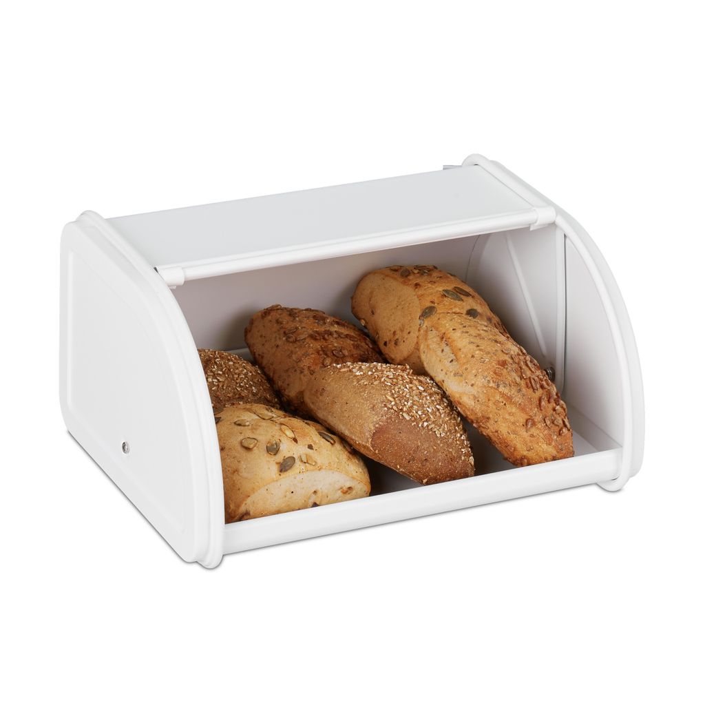 Relaxdays Brotkasten, mit Rolldeckel, aromadicht, Brot & Produktbild 