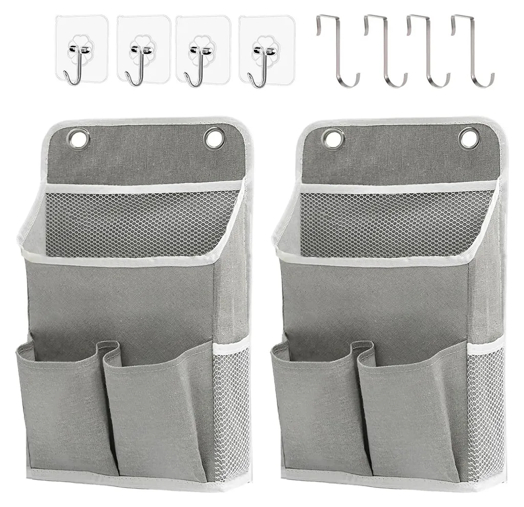 Rangement suspendu à compartiments en tissu gris pour toute la maison