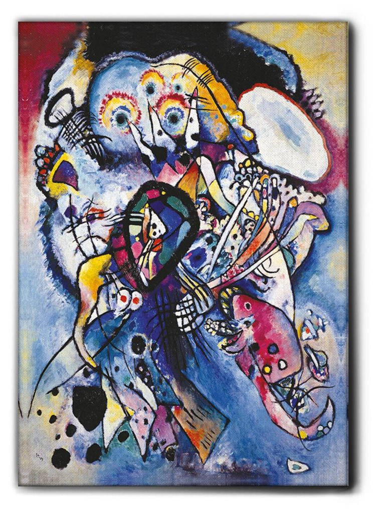 Giallobus - Zwei Ovale - Vassily Kandinsky - 100L x 140B cm - Bild - Premium Loom Canvas mit hoher Dicke