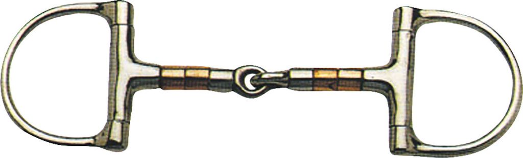 Korsteel Edelstahl Kupfer & Stahl Roller D-Ring Trense WB253 (125mm) (Silber/Kupfer)