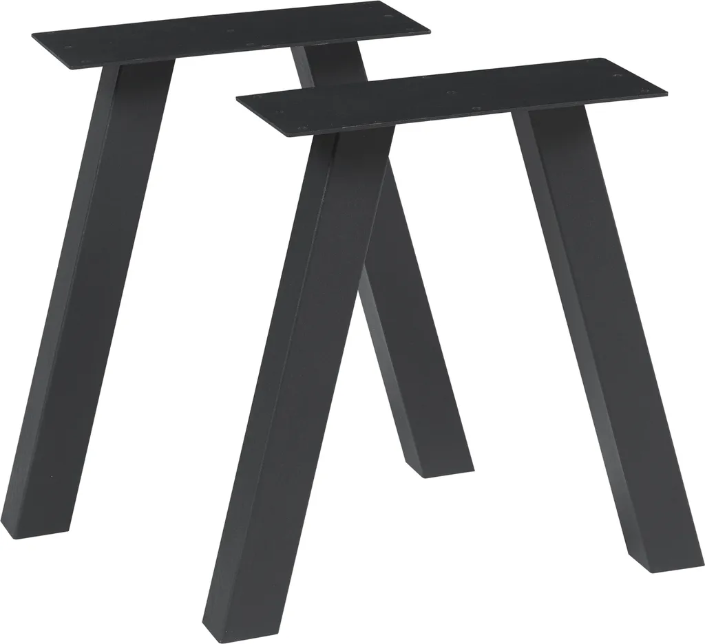 Support de table Heustreu set de 2 pieds pour table basse acier noir 40cm