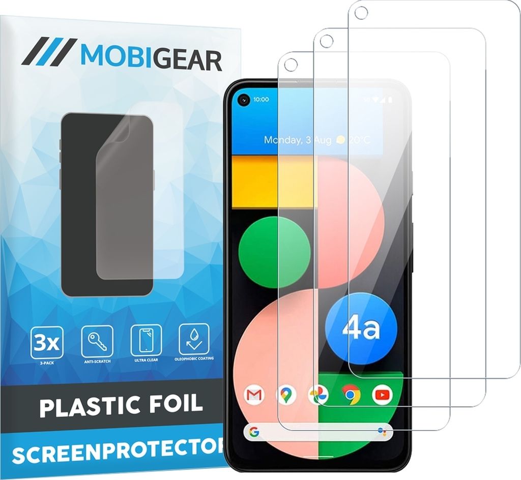 Mobigear Google Pixel 5a 5G Displayschutz Schutzfolie - Hüllenfreundlich (3er Pack)