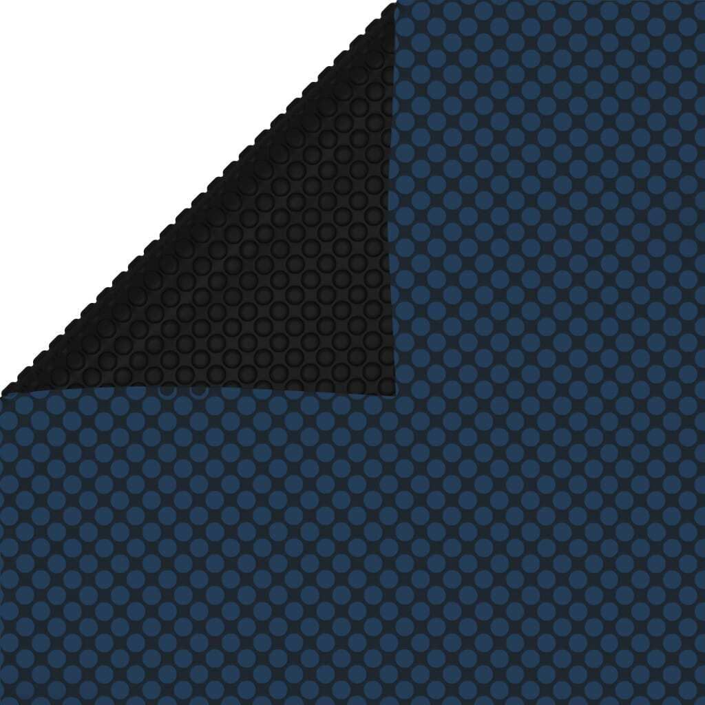 Treibende Pool-Solarplane PE 1000x600 cm Schwarz und Blau