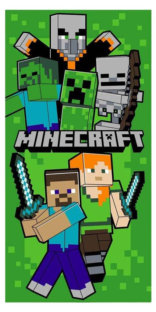 Minecraft Strandtuch Grün – 70 x 140 cm Produktbild 