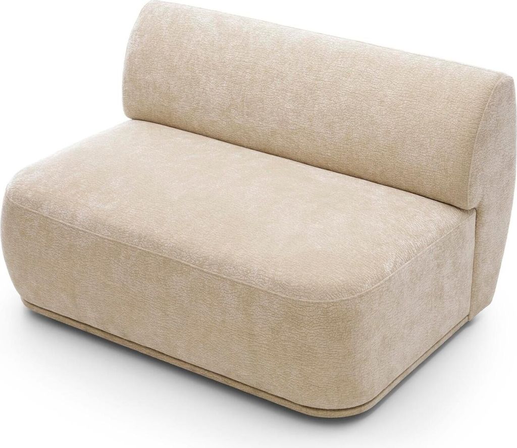 FURNLUX Modulares Sofa Nobo Beige 124cm / Hauptfarbe: Beige / Abmessungen: 124 x 75 x 97 cm