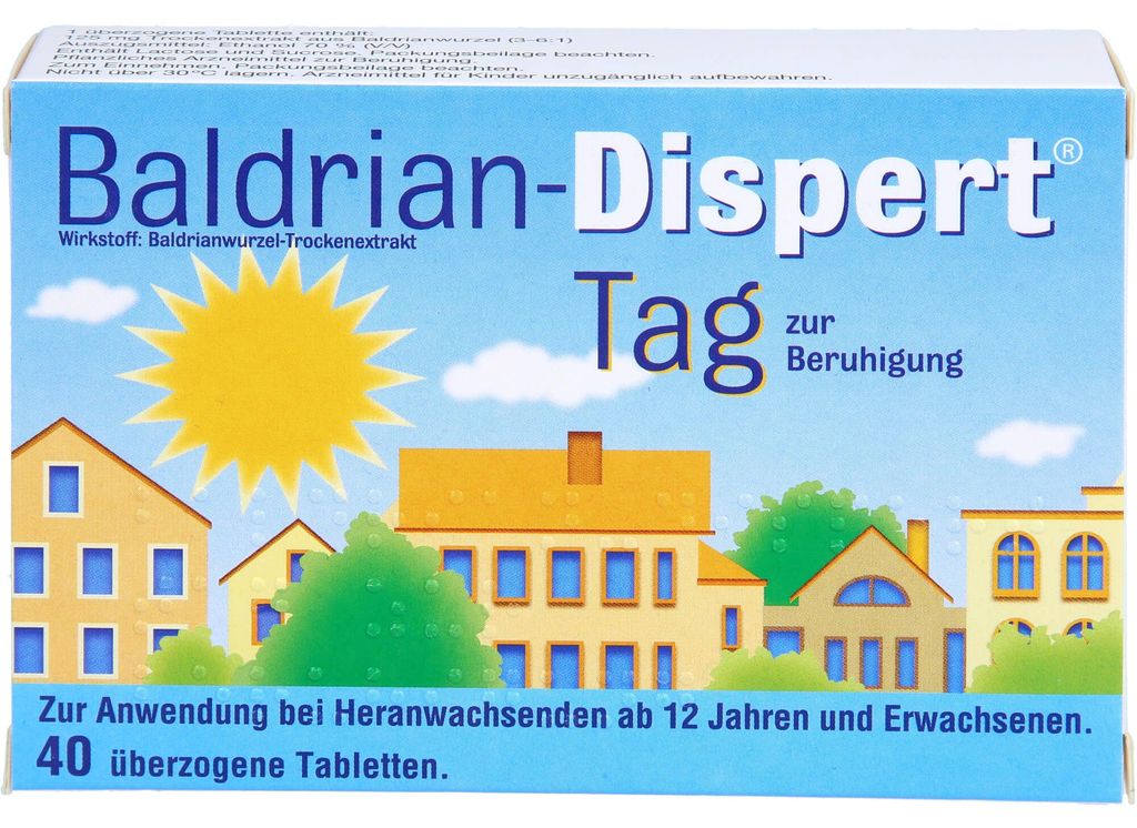 Baldrian-Dispert Tag Tabletten zur Beruhigung, 40 St. Tabletten