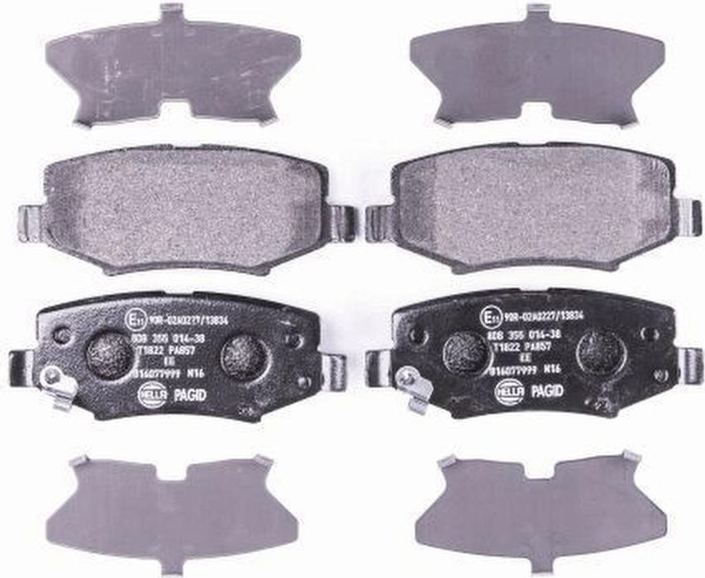 Bremsbelagsatz Scheiben mit Verschleißwarnung 16,6 mm HELLA für u.a. DODGE NITRO
